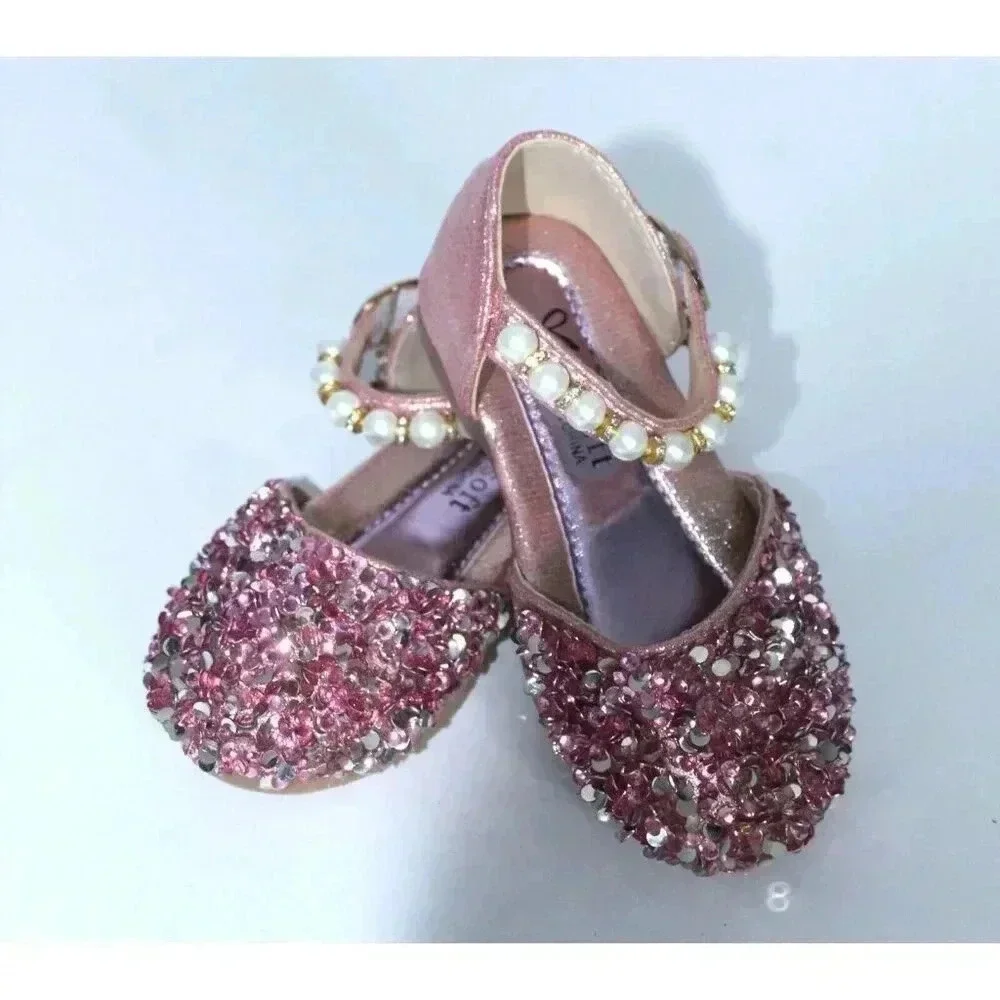 Ecosoft‎ Girls Embellished Sequin Beaded Dress Shoes Size 3.5, 6 to 9 Months